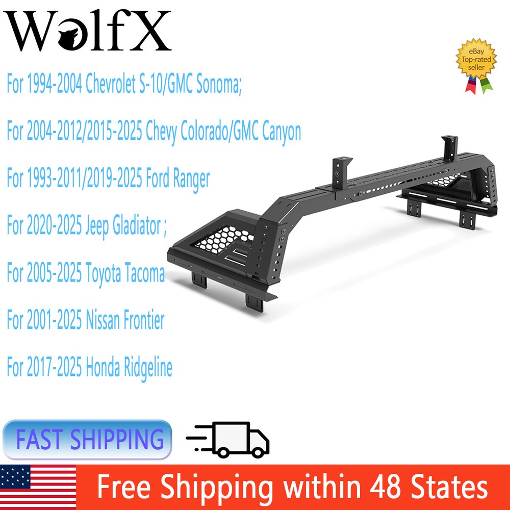 Adjustable Bed Rack Roll Bar for Jeep Toyota Ford Chevy Full-Size Trucks