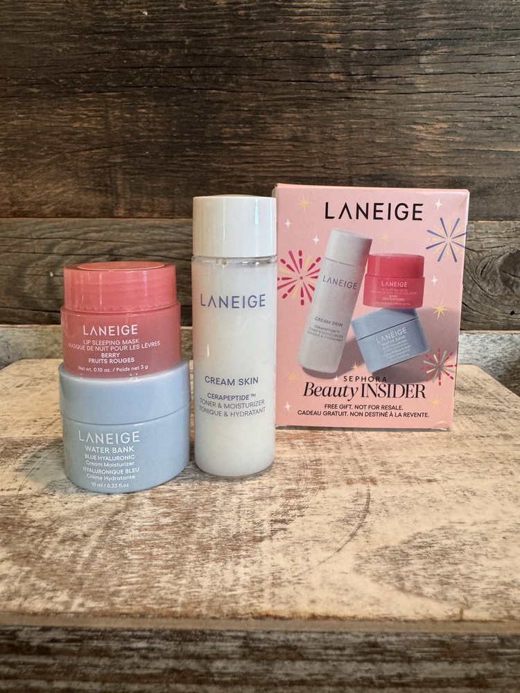 Laneige 3-Piece Travel Set with Sleeping Mask Water Bank and Skin Cream