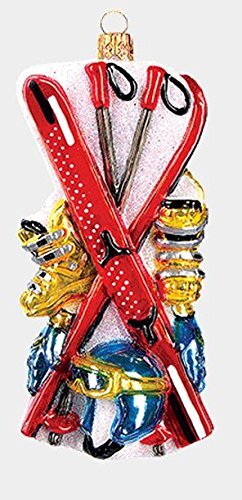 Winter Skiing Gear Equipment Set Polish Glass Christmas Ornament Decoration