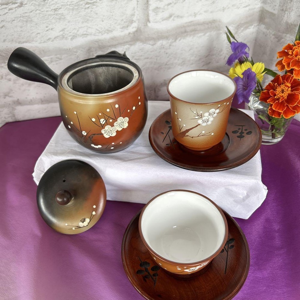 Tea Utensil Set: 1 Teapot, 10 Teacups, Storage Container