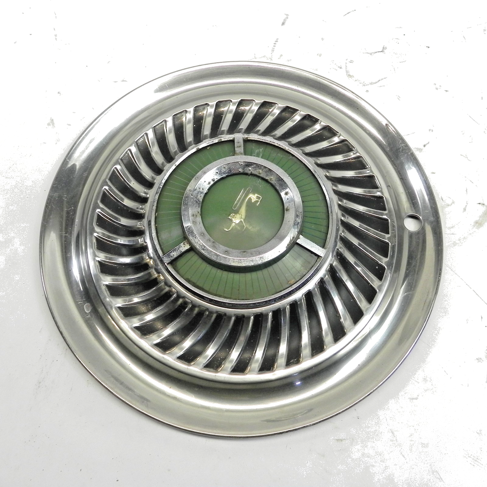 1959 FORD SUNRAY HUBCAP WHEEL COVER GREEN CHROME 14
