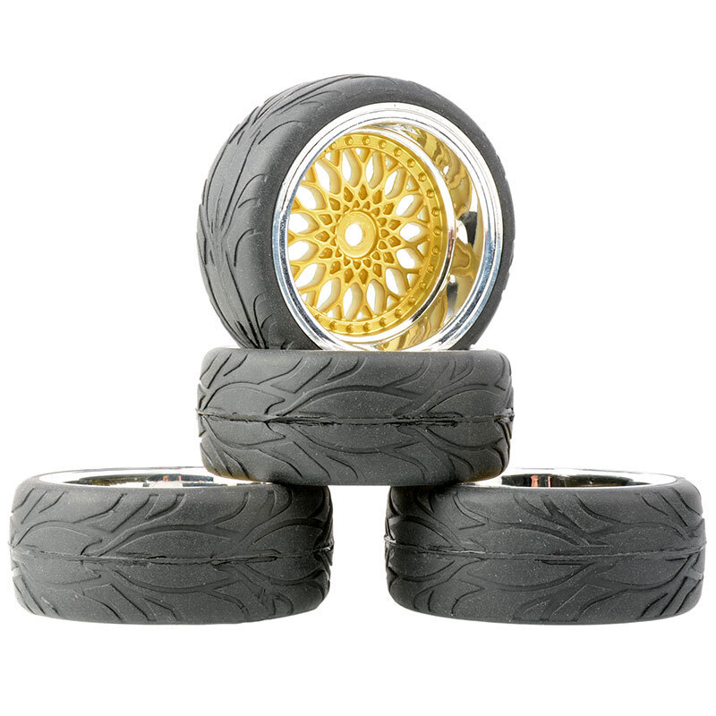 Rc Car 1/10 Wheels Tires Onroad For Tamiya tt01 tt01e tt02 Hpi Rs4 Traxxas 4tec