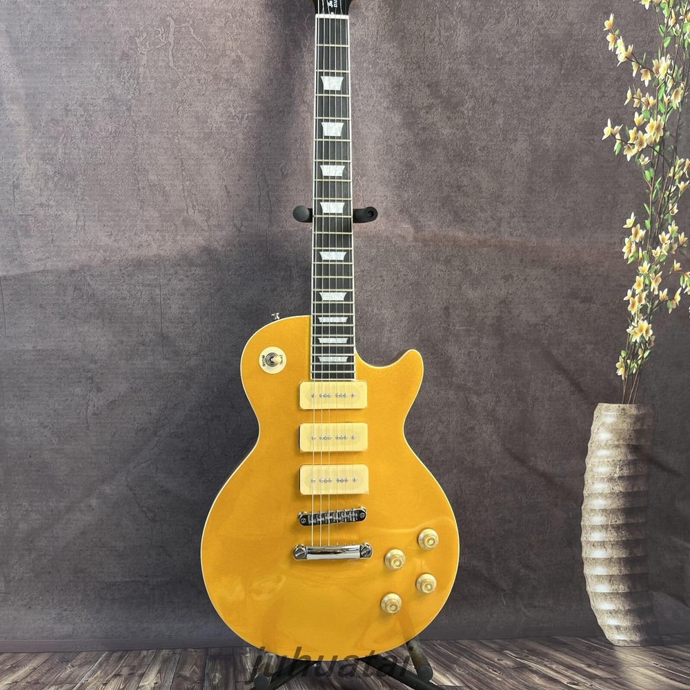LP 3p90 pickup electric guitar Yellow mahogany body Chrome plated hardware