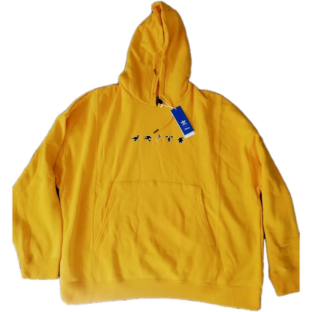 Adidas x Disney Pixar Manga SW Cotton Hoodie Sweatshirt Yellow Gold Size 2XL NWT