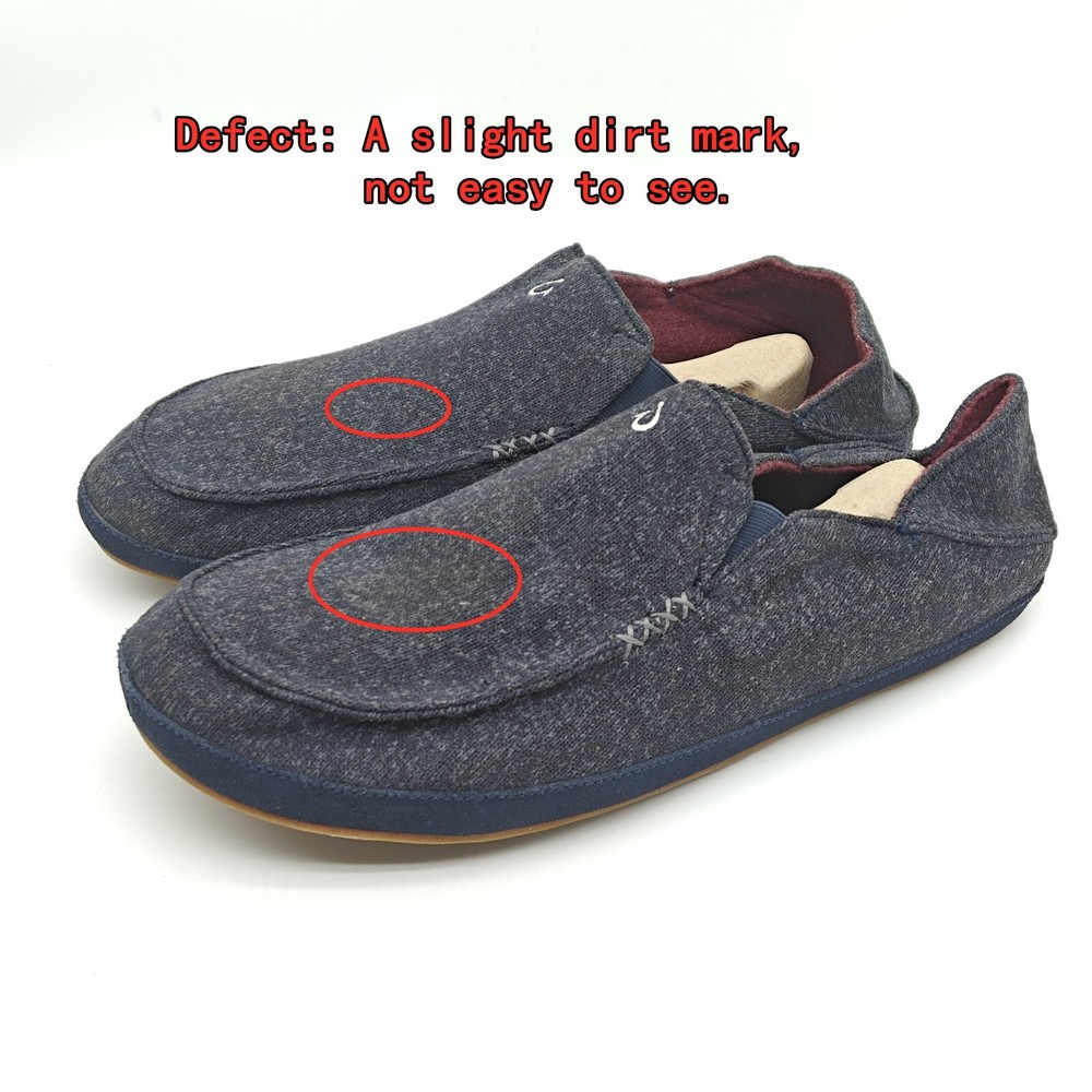 Olukai Moloa Hulu Slippers for Men Size 16 Gray Black Slip On Missing Insoles