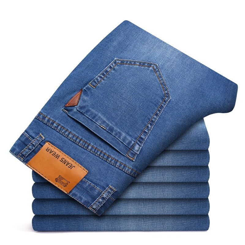 Classic Style Men Brand Jeans Business Casual Stretch Slim Denim Pants Male New