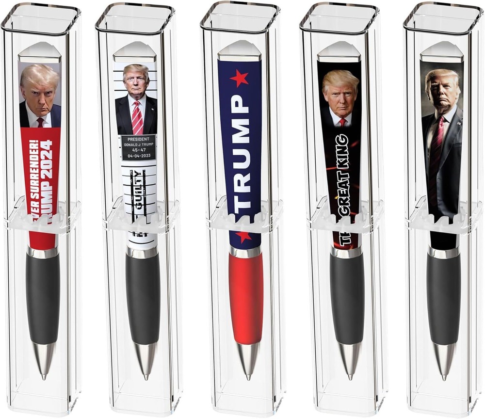 Trump Collectors Set Ballpoint Pen, Black Grip, MAGA 2024 Design,