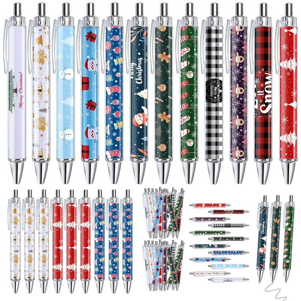 96PCS Christmas Pens Bulk Christmas Novelty Pens Bulk for Xmas Ballpoint Pen ...