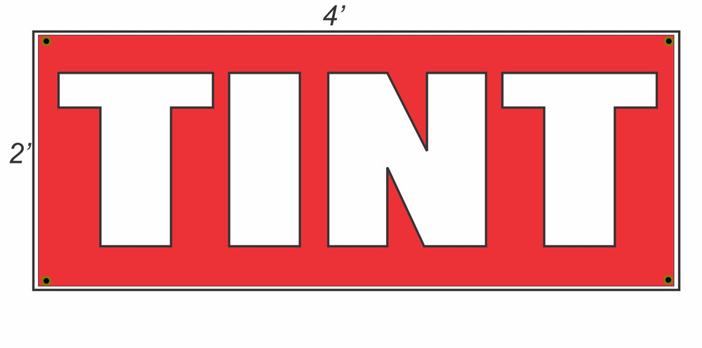 New 2x4 Red Tint with White Copy Banner Sign