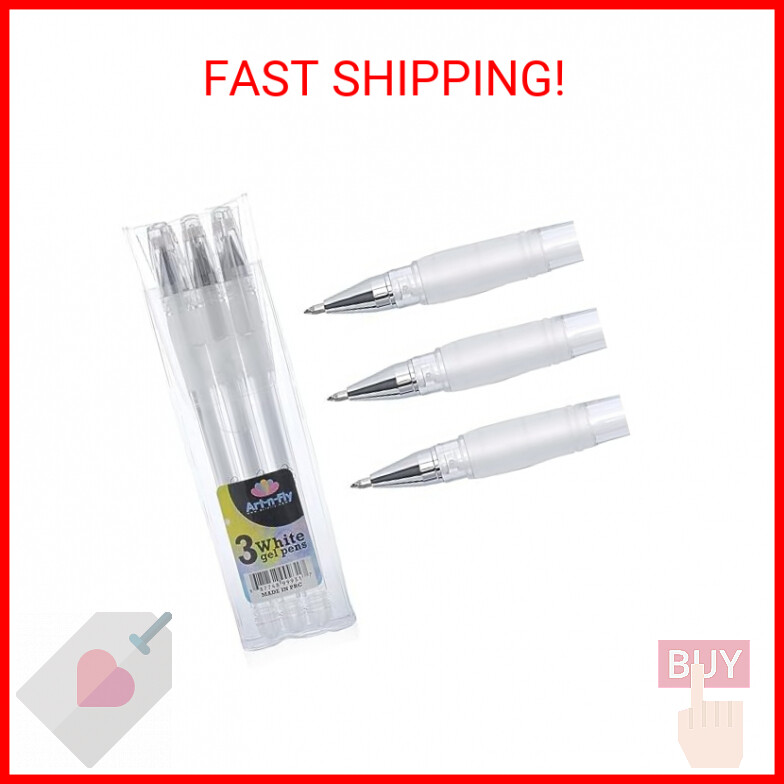 Art-n-Fly White Gel Pens For Black Paper | White Ink Pen for Artists 0.7mm Fine
