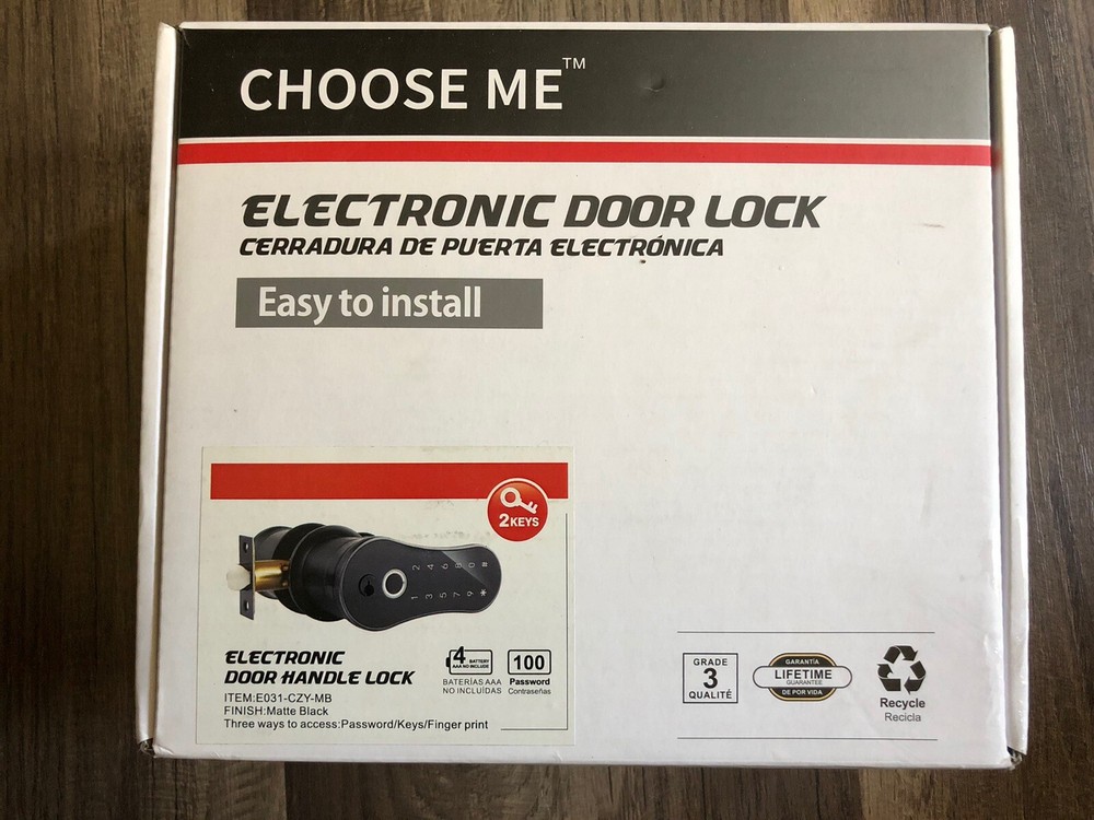 Heavy Duty Electronic Fingerprint & Password Door Handle Lock for Indoor Outdoor Use  