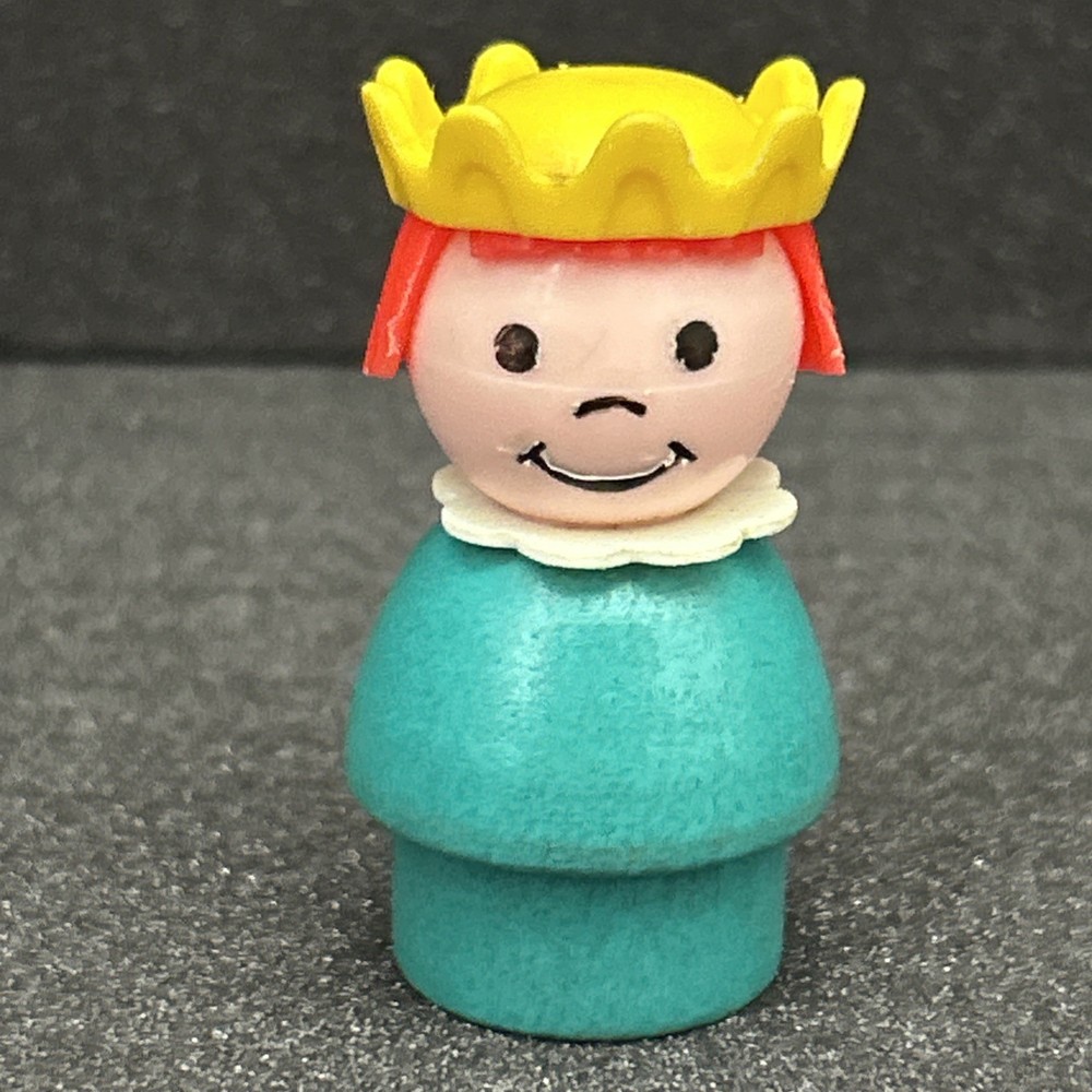 Vintage Fisher Price Little People 993 Castle Princess with Wood Body and Broken Crown