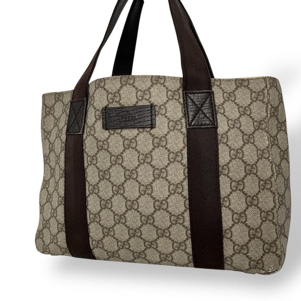 GUCCI GG PVC Beige Tote Bag Authentic G07142080