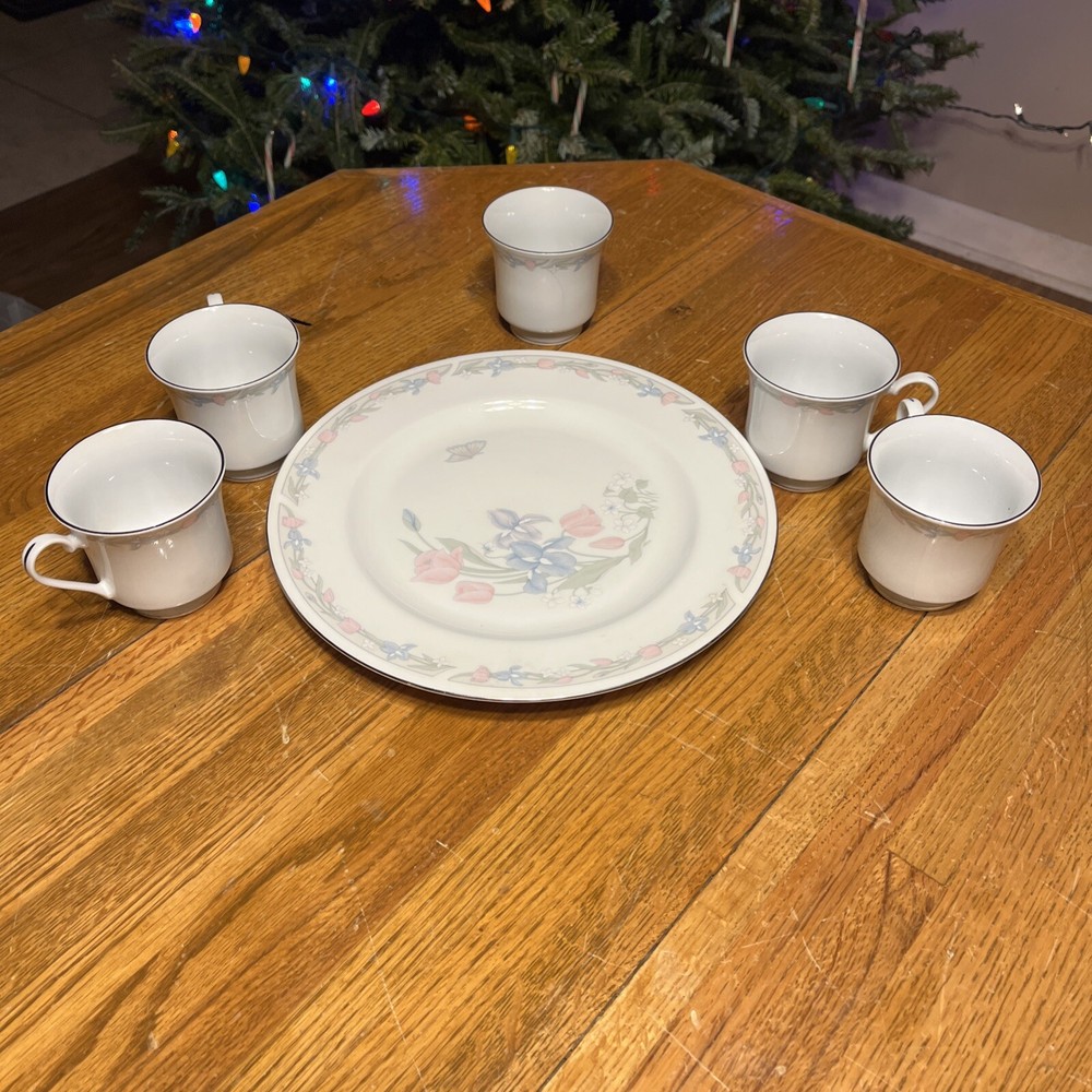 Vintage Illusions By Excel Replacement Dinner Plate With 5 Teacups