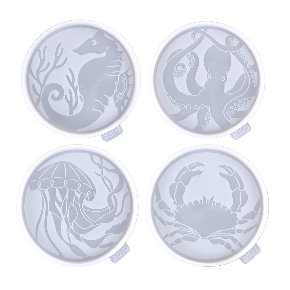 Round Coaster Mould Silicone Mosaic Mold DIY Epoxy Resin Casting Cup Mat Moulds