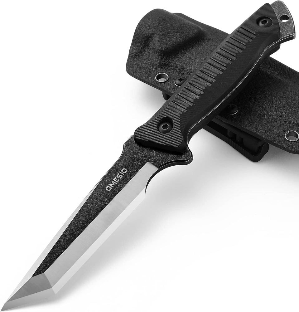 Tanto Fixed Blade Survival Knife with Kydex Sheath for Outdoor Tactical Use