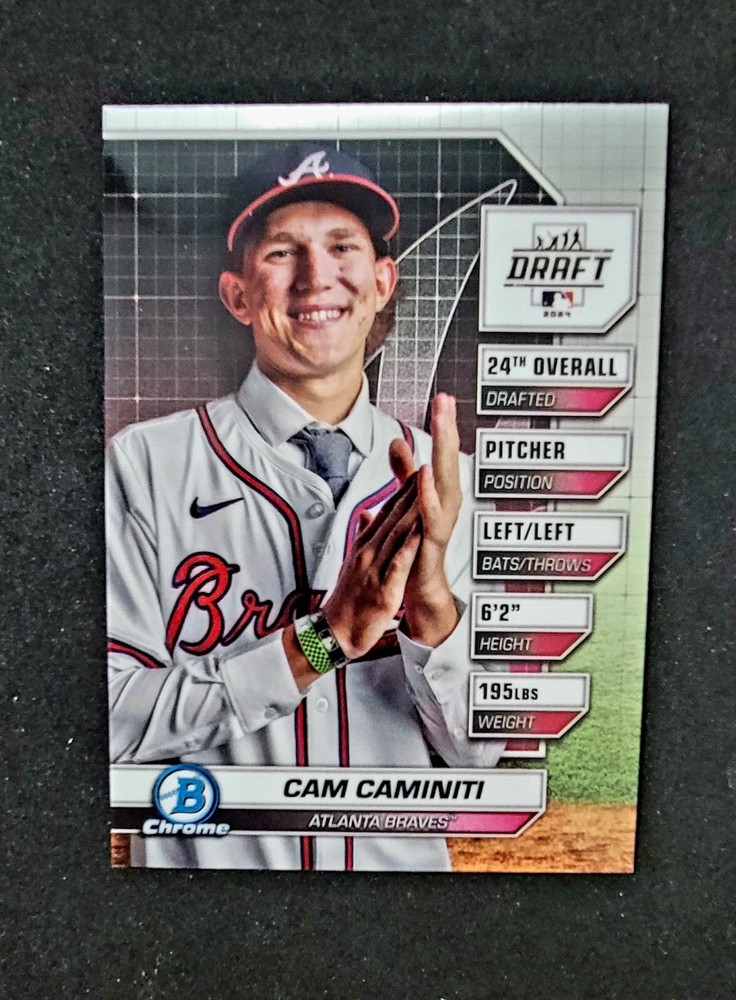 Cam Caminiti  2024 Bowman Draft Chrome Draft Night BDN-10 Atlanta Braves