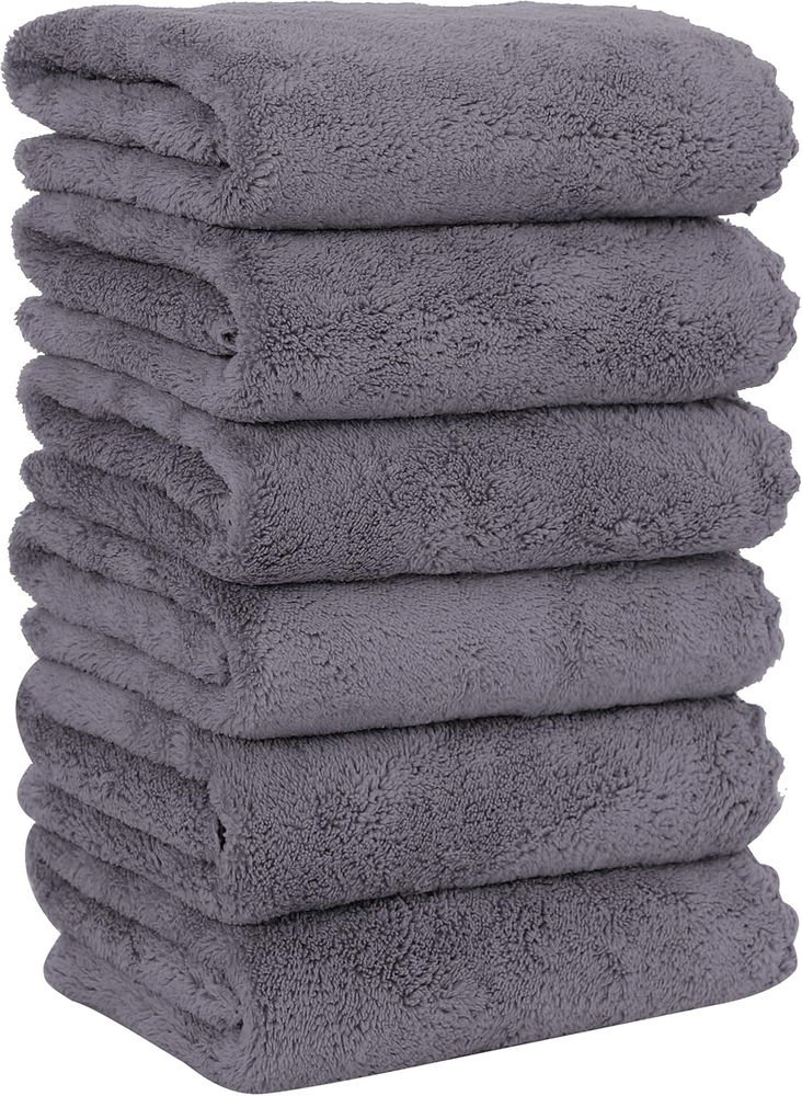 6 Pack Premium Hand Towels - Quick Drying - Microfiber Coral Velvet Highly Absor
