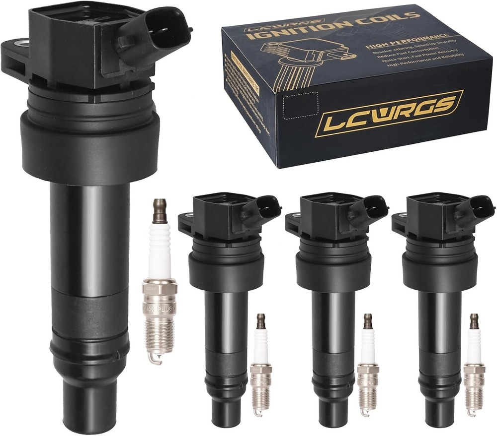 4pc Ignition Coil Pack & Iridium Spark Plugs for 1.6L Kia Soul Rio