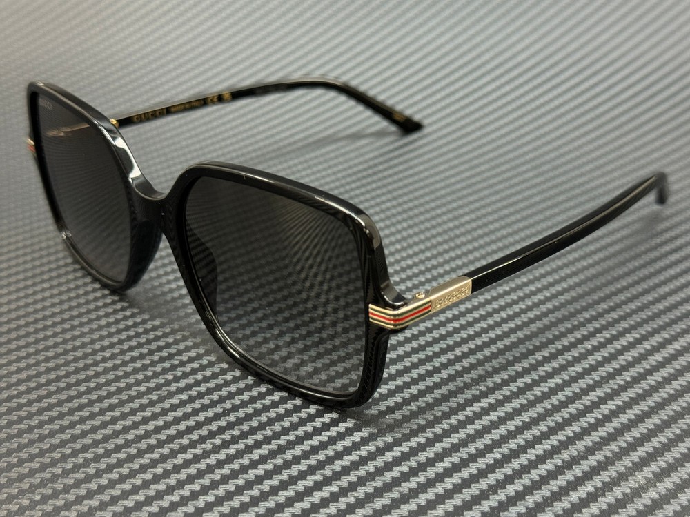 Gucci GG1449S-001 55mm Square Acetate Sunglasses in Black