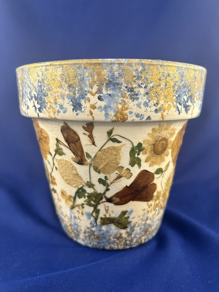 Carolina Petals Pottery Dried Flowers Textured Glazed Pottery Flower Pot