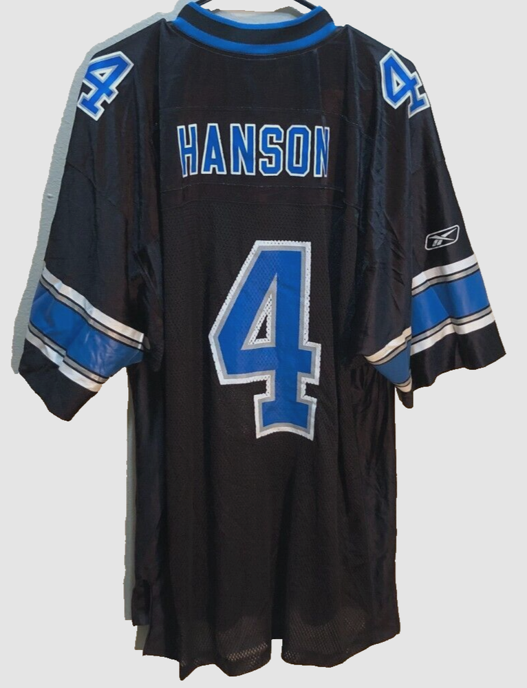 Jason Hanson #4 Detroit Lions NFL Vintage 90s Reebok NFC Nylon Black Jersey XL