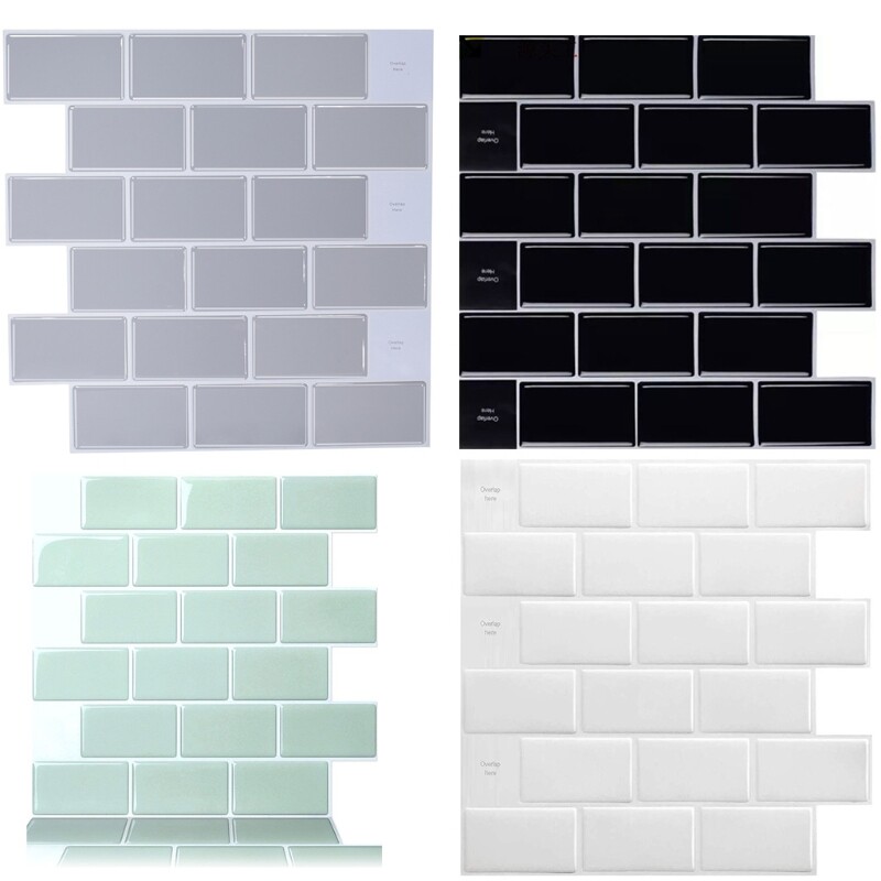 Self-adhesive brick tile wall sticker for kitchen bathroom decor peel and stick