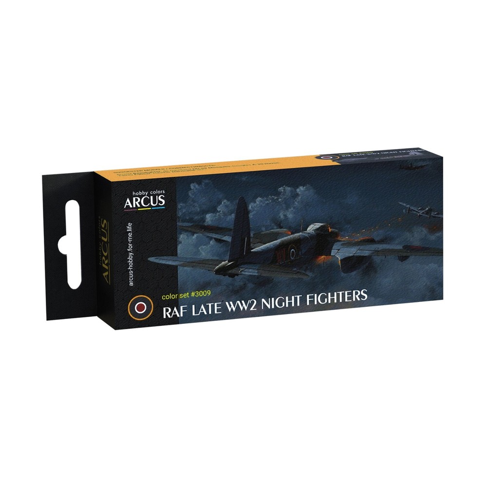 Arcus #E3009 Enamel Paint Set RAF Late WW2 Night Fighters 6 Colors in set 10ml