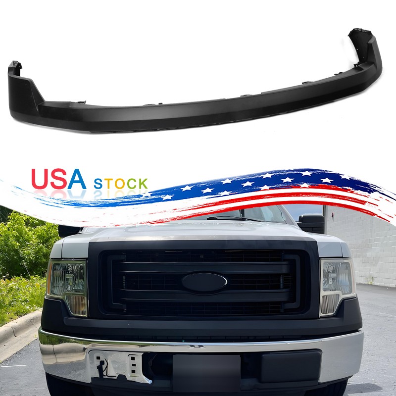 Primed Black Front Upper Bumper Cover W/ Hole Replace Fit Ford F-150 2009-2014