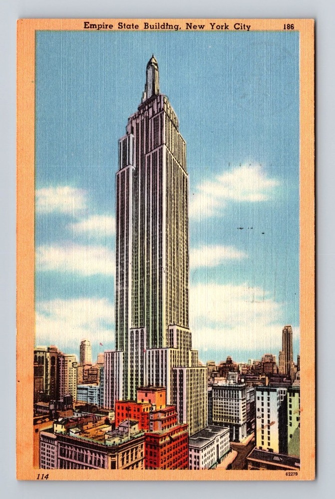New York City, Scenic View Empire State Building, Antique Vintage Postcard