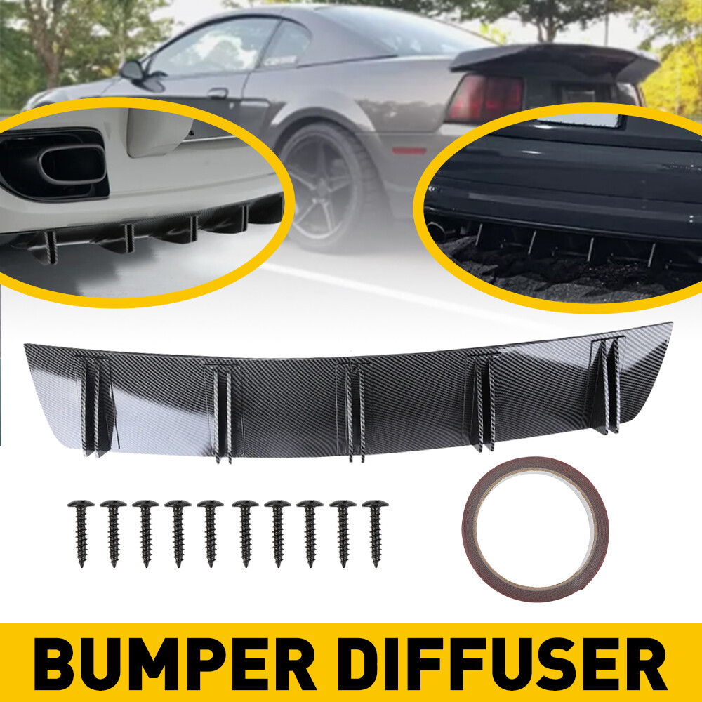 For Nissan Rear Bumper Lip Diffuser SharkFin Wing Spoiler Splitter CarbonFiber M