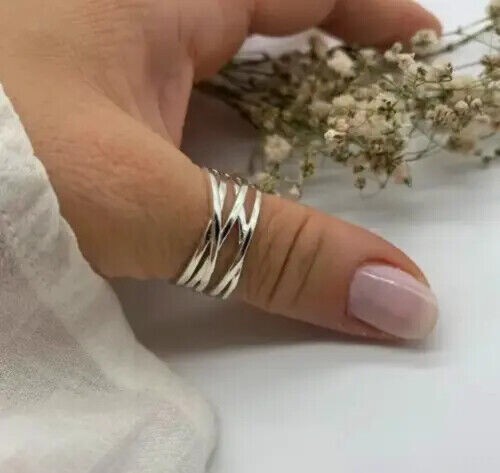 925 Sterling Silver Bohemian Thumb Ring Handmade for Women All Sizes SR656