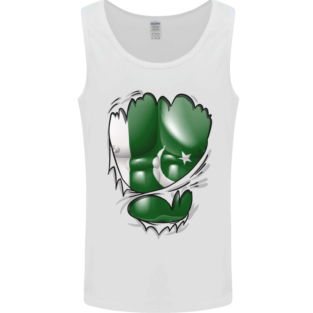 Gym The Pakistan Flag Ripped Muscles Effect Mens Vest Tank Top