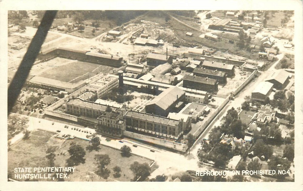 1940 Huntsville Texas State Penitentiary air view RPPC Postcard 25-6338