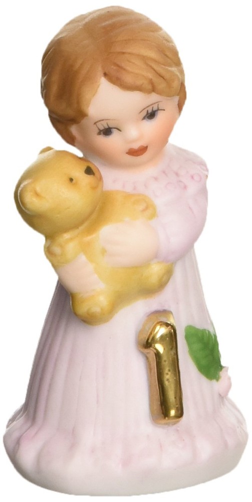Brunette Girl Age 1 Figurine, 1.75-Inch, White and Yellow Design