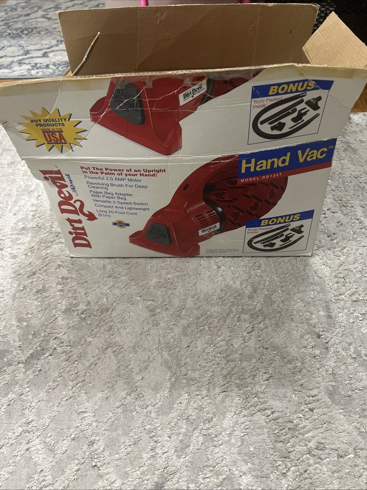 Vintage Royal Dirt Devil DD122T Handheld Vacuum Cleaner with Original Box