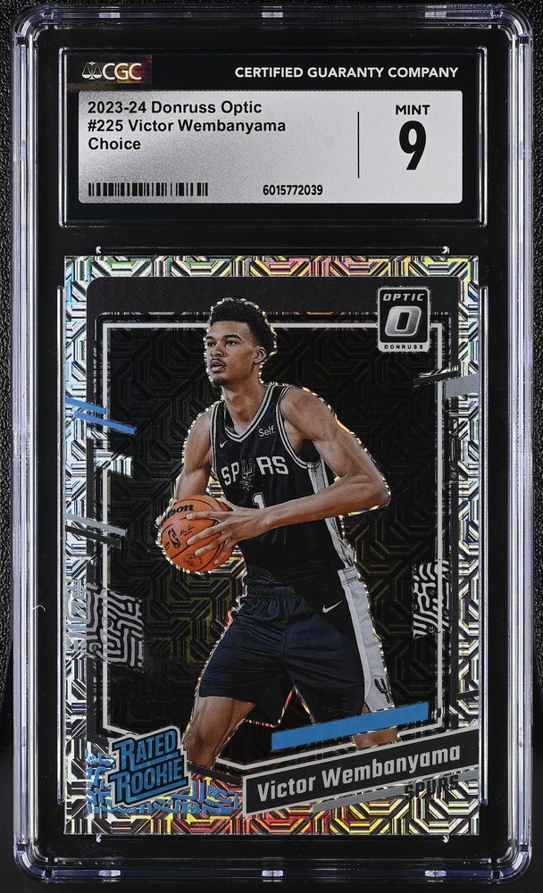 2023-24 Donruss Optic Victor Wembanyama #225 Choice CGC 9 Basketball Card