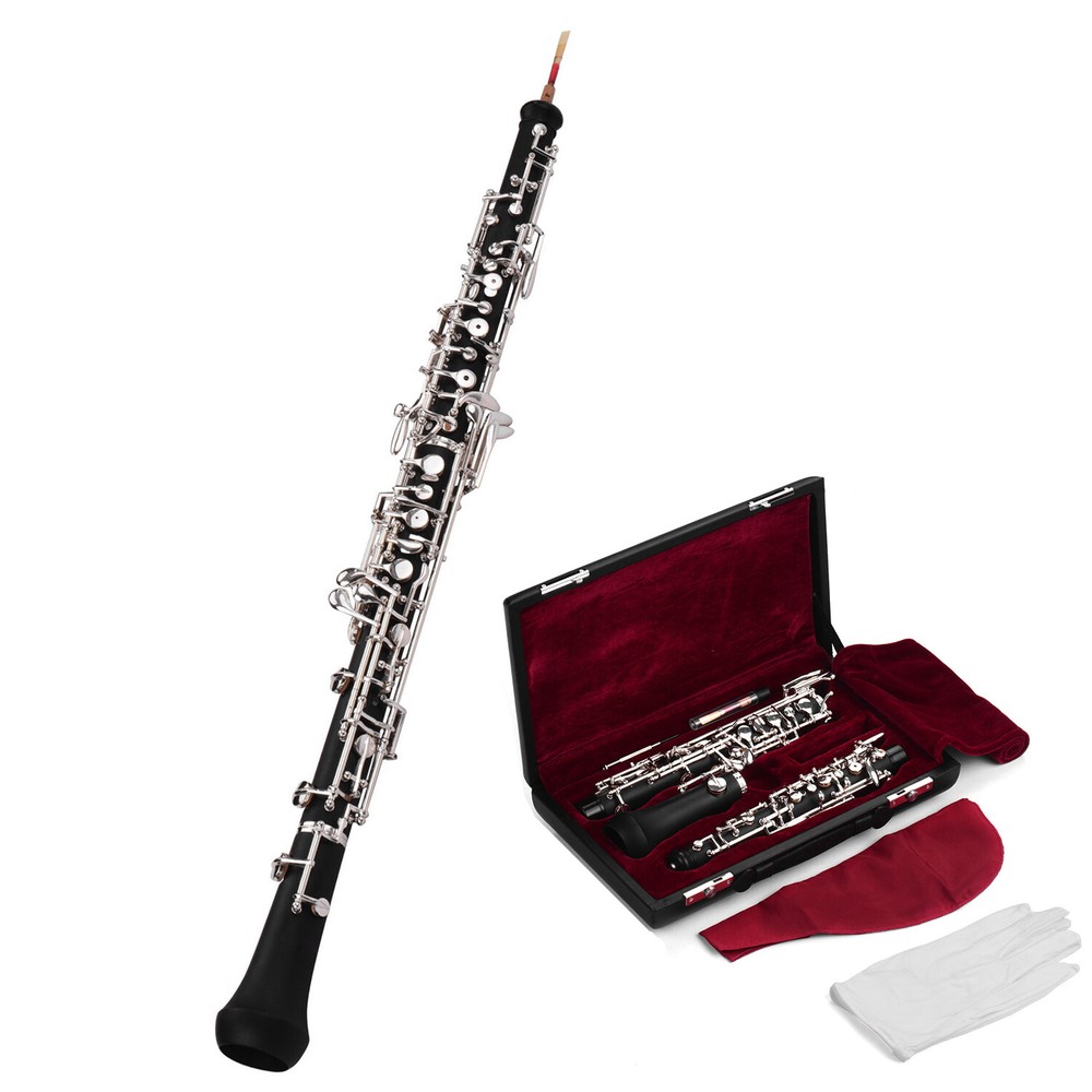 Professional Oboe C Key Semi-Automatic Style Silver-Plated Keys with Carry Case