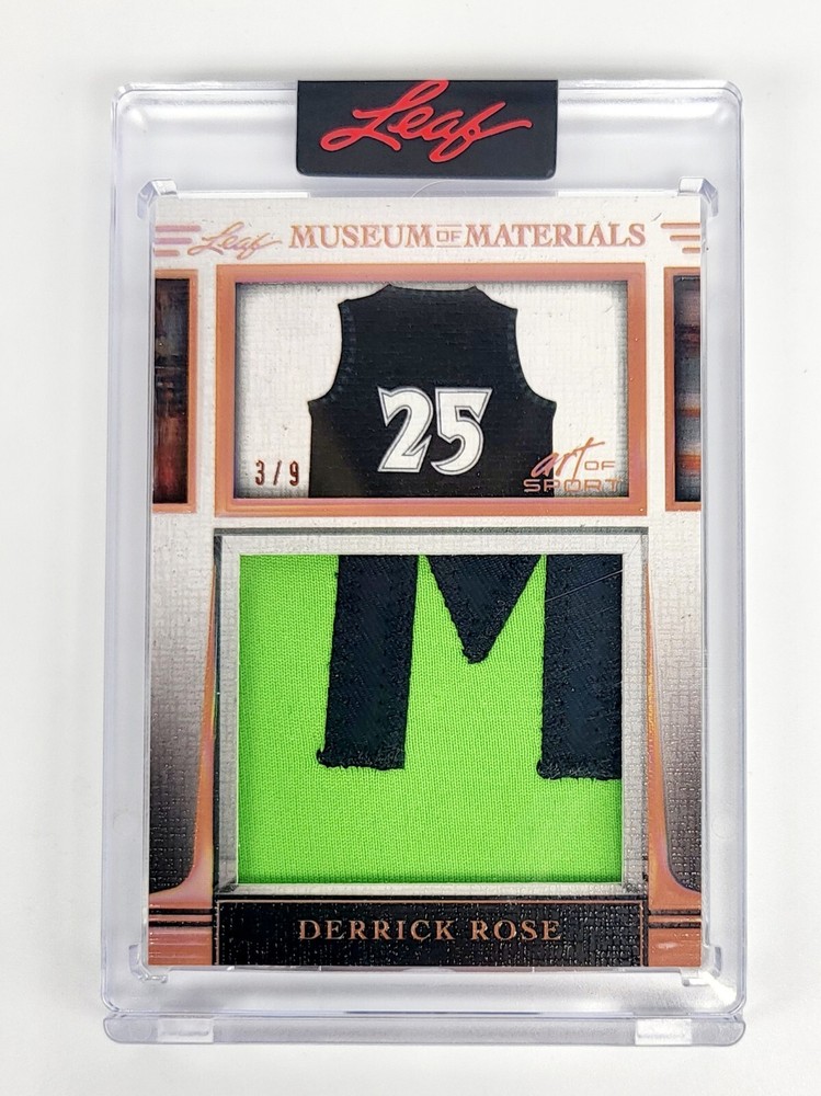 MINT #/9 GAME USED LETTER PATCH JUMBO DERRICK ROSE 2023 LEAF ART OF SPORT NBA SP