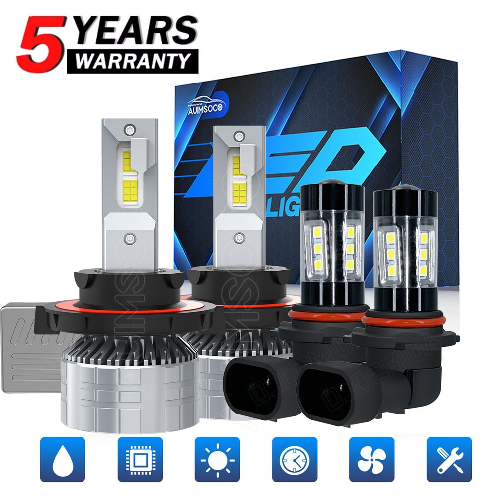 For Ford Explorer 2006-2010 LED Headlight Hi/Lo Beam + Fog Light Bulbs Combo Kit