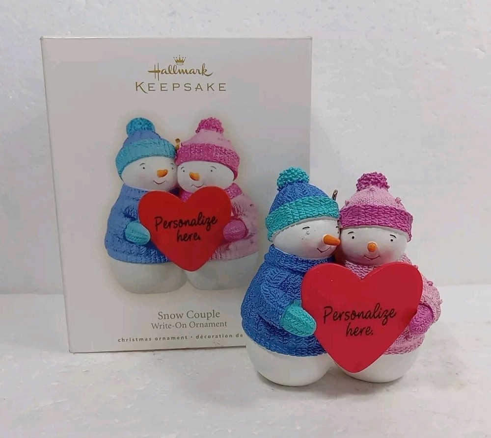 Hallmark Keepsake Ornament Snow Couple Write On Ornament to Personalize No Paper