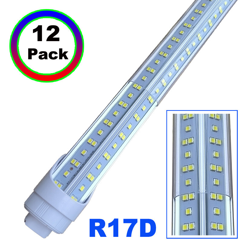 8Ft R17D 2 Pins LED Tube Light T8 Milky Cover Rotatable HO Base LED Shop Light