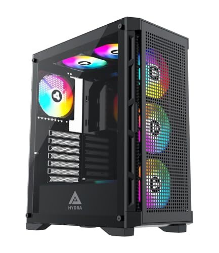 Apevia Corporation HYDRA-BK Apevia Hydra Eclipse-bk Metal Atx Mid Tower Chassis