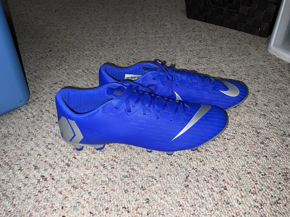 Мужские редкие синие серые футбольные бутсы Nike Vapor 12 Academy FG/MG AH7375 400
