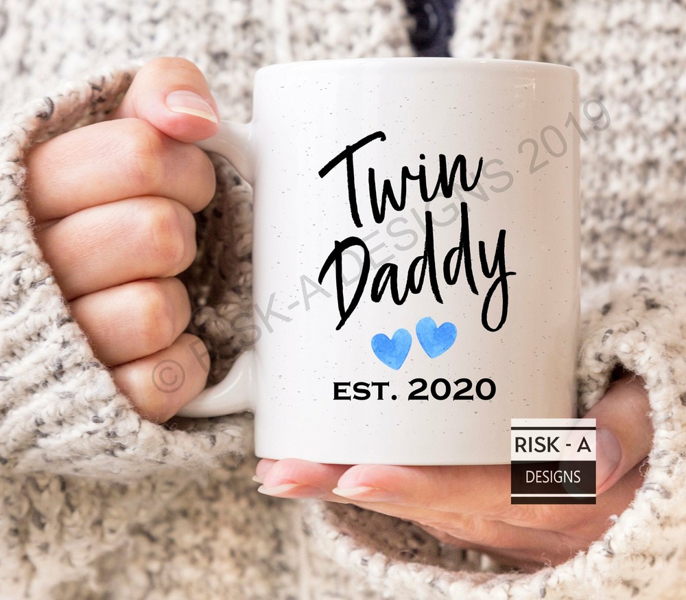 Twin Daddy Mug Daddy Birthday Gift Twin Daddy Est 2020 Mug New Daddy Present
