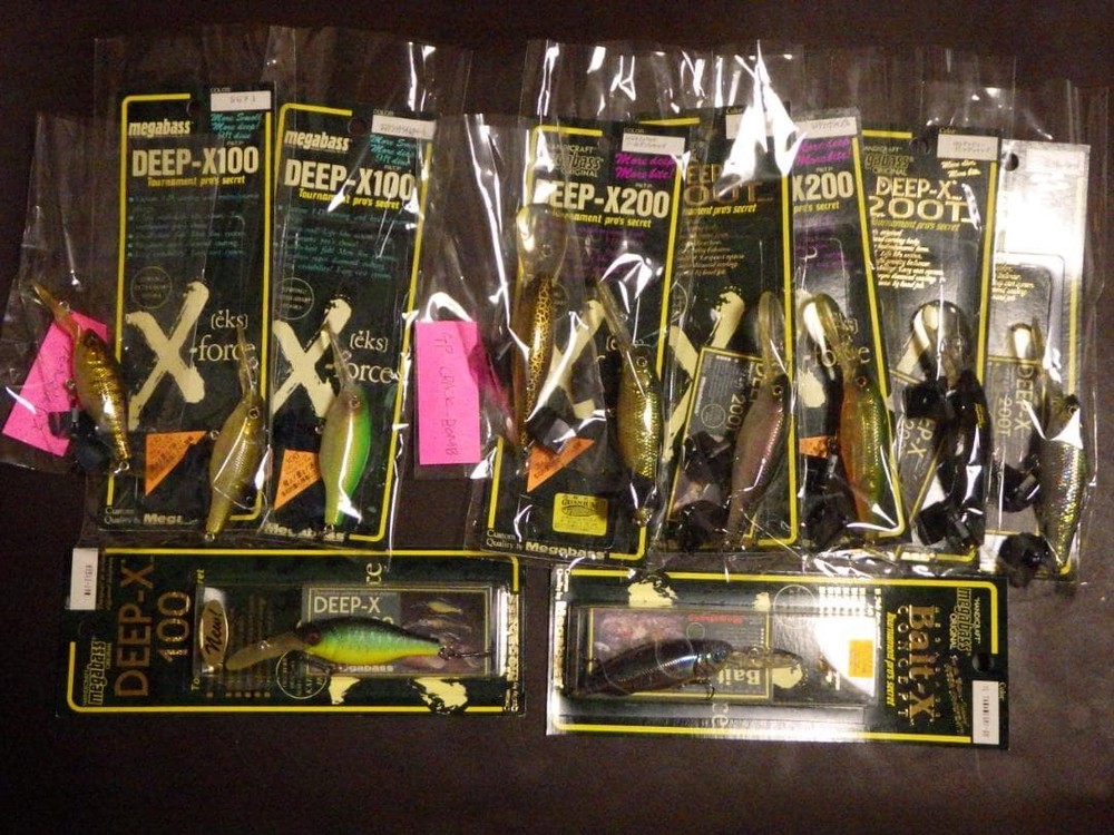 Megabass DEEP-X Bait-X Set of 11 Old Lures Used/Unused, 1996-2003