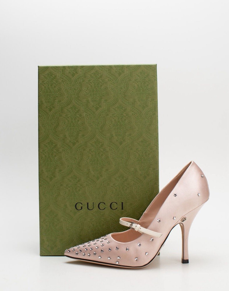BNWT Gucci Mystic White Jodie Crystal Embellished Satin Pumps Size 36 US 6 $995