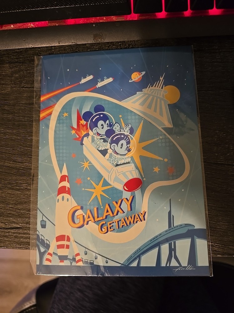 Disney Parks Space Mountain Galaxy Getaway Postcard by John Coulter