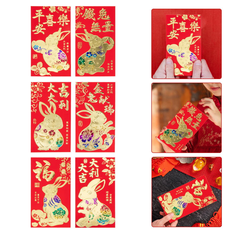 30 Pcs Year of The Rabbit Red Envelope Gift Decorations Cards
