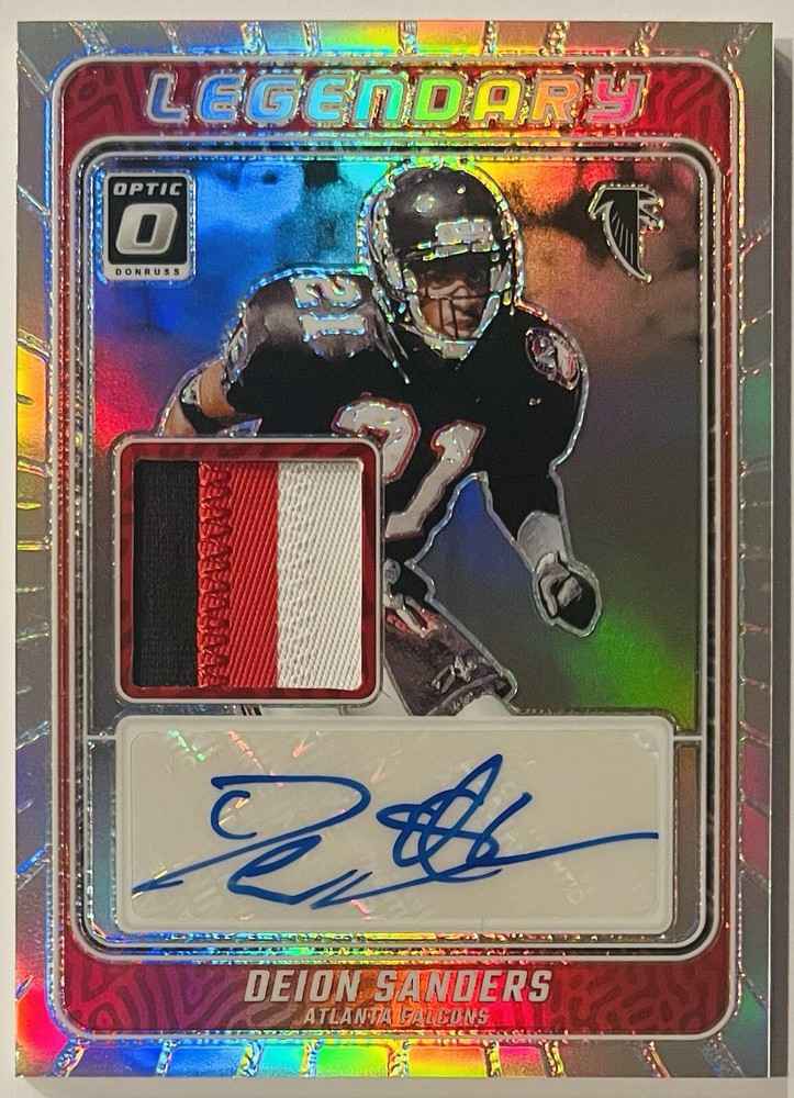 Deion Sanders 2023 Panini Donruss Optic Legendary Auto 3-color Patch /25 Prizm